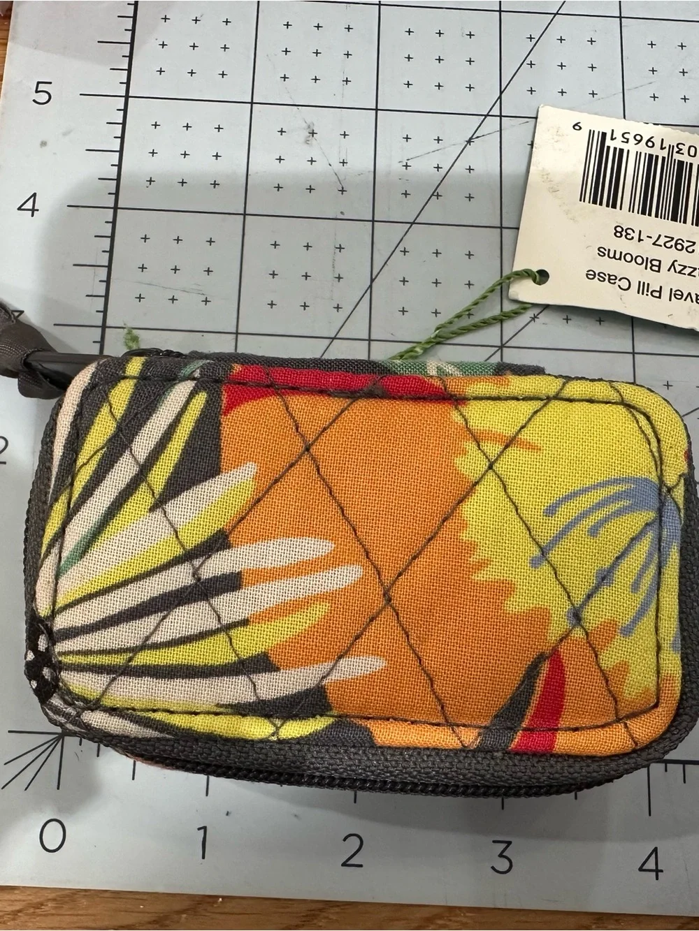 Vera Bradley Yellow Orange Floral Quilted Pill Case